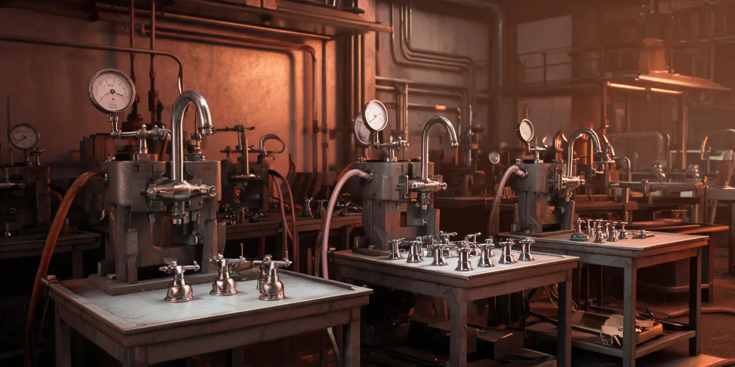 Moen engineering lab testing faucet cartridges