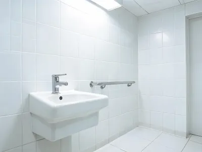 Healthcare lavatory with lever faucet
